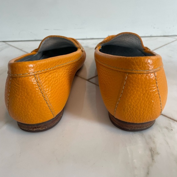 Driver Club USA Greenwich 7.5 yellow leather driving shoe flat slip-on loafers - Picture 4 of 10